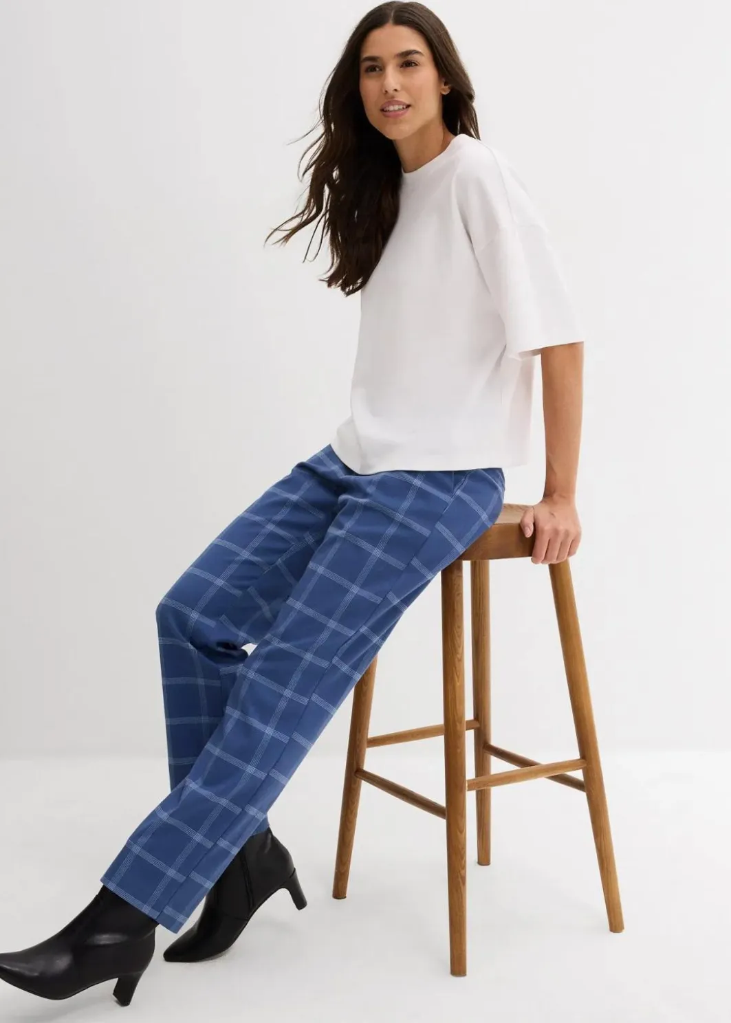 Damen bonprix Bekleidung·Kleider|Nachhaltigere Materialien|Karierte Chinohose