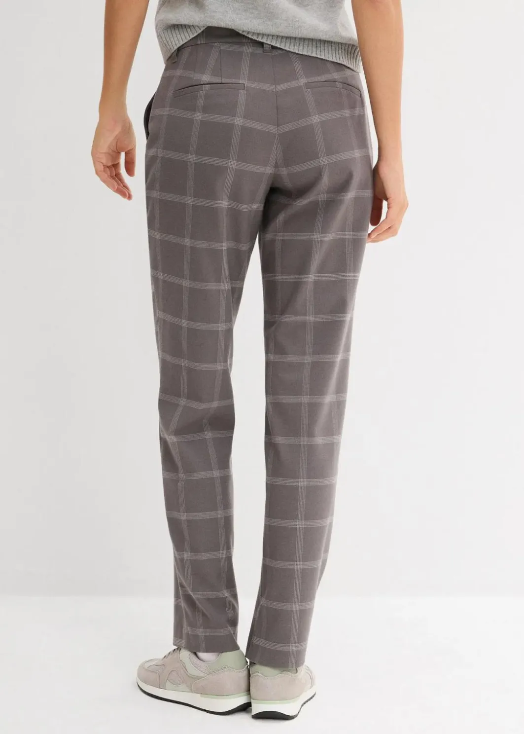 Damen bonprix Hosen|Nachhaltigere Materialien|Karierte Chinohose