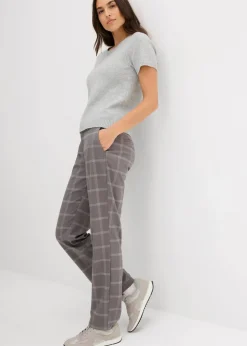 Damen bonprix Hosen|Nachhaltigere Materialien|Karierte Chinohose