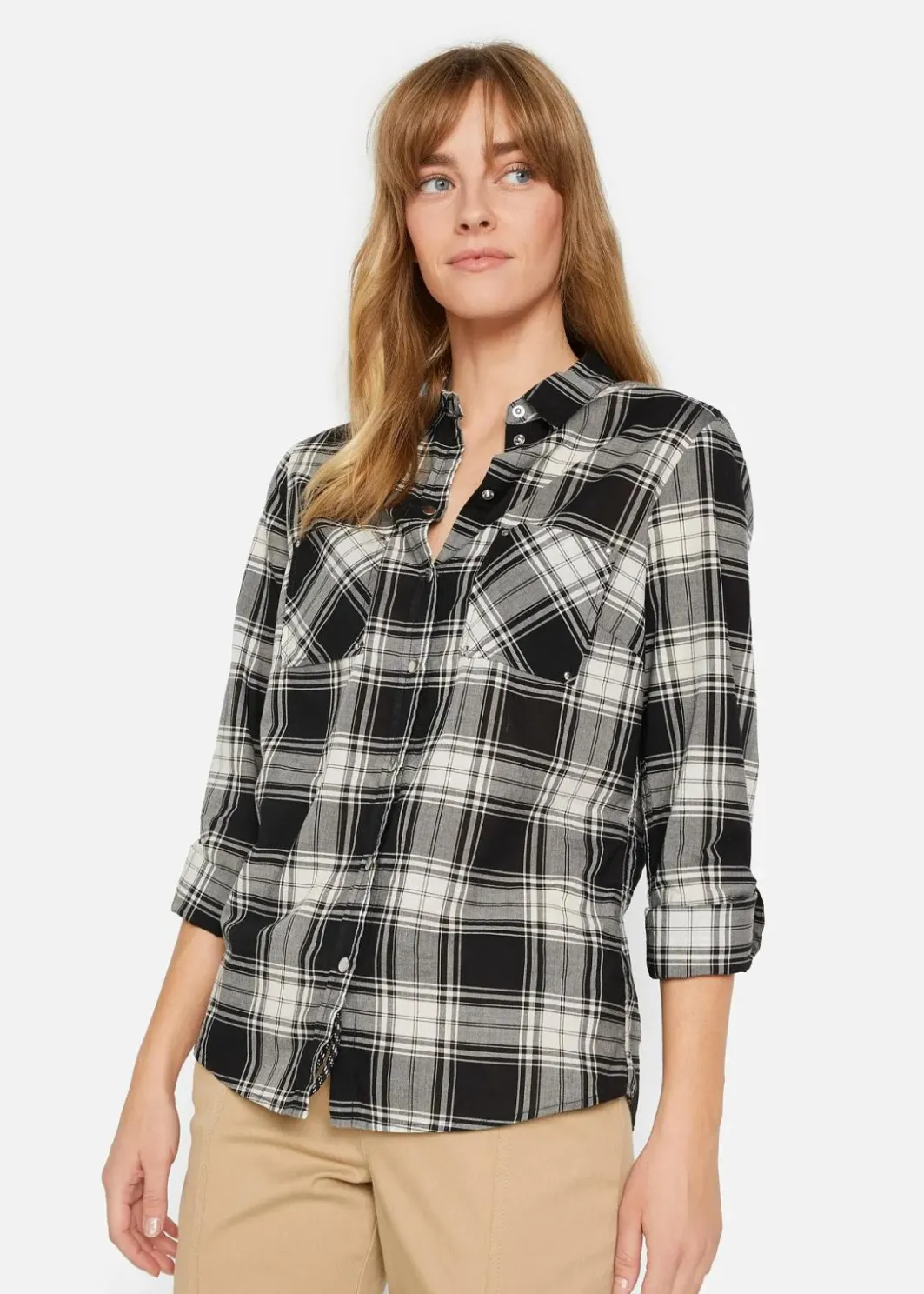 Online Karierte Hemdbluse aus reiner Baumwolle Damen Blusen & Tuniken|Bekleidung·Jacken & Mäntel