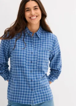 Damen bonprix Blusen & Tuniken|Bekleidung·Jacken & Mäntel|Karierte Hemdbluse aus reiner Baumwolle