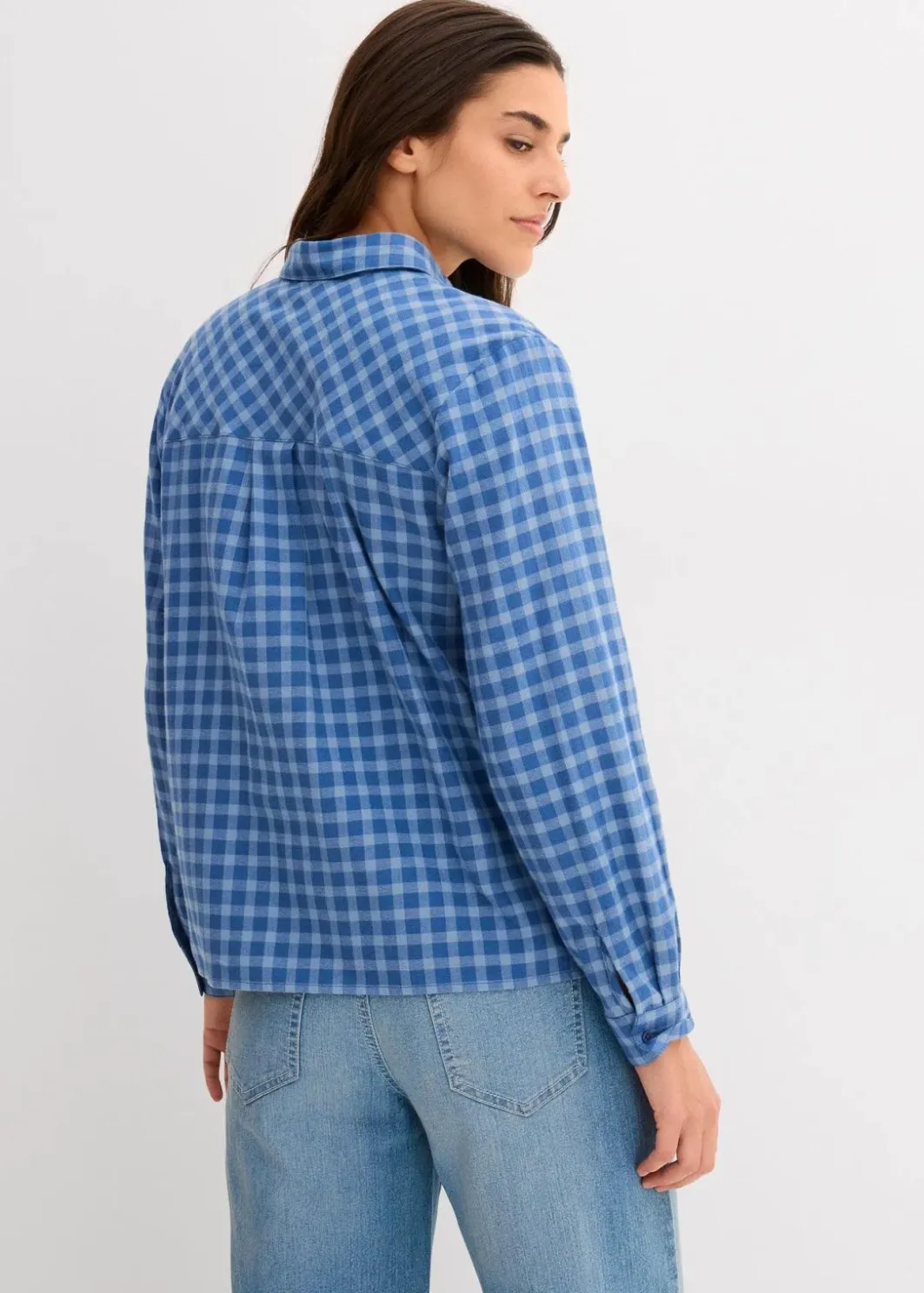 Damen bonprix Blusen & Tuniken|Bekleidung·Jacken & Mäntel|Karierte Hemdbluse aus reiner Baumwolle