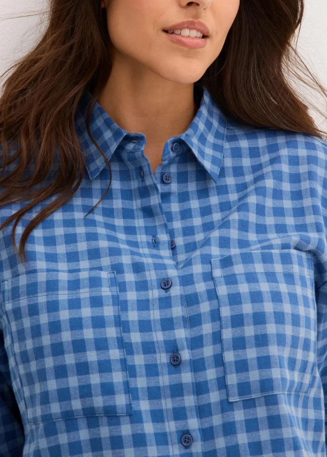 Damen bonprix Blusen & Tuniken|Bekleidung·Jacken & Mäntel|Karierte Hemdbluse aus reiner Baumwolle