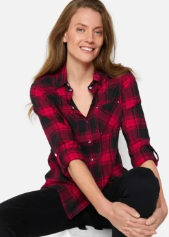 New Karierte Hemdbluse aus reiner Baumwolle Damen Bekleidung·Jacken & Mäntel|Blusen & Tuniken