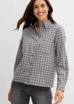 Sale Karierte Hemdbluse aus reiner Baumwolle Damen Bekleidung·Jacken & Mäntel|Blusen & Tuniken