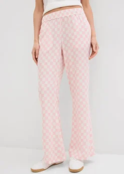 Sale Karierte Marlenehose aus fließender Viskose Damen Nachhaltigere Materialien|Hosen
