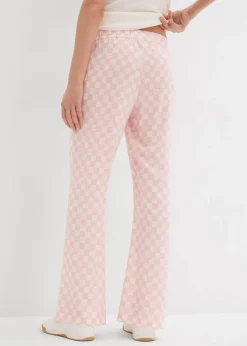 Sale Karierte Marlenehose aus fließender Viskose Damen Nachhaltigere Materialien|Hosen