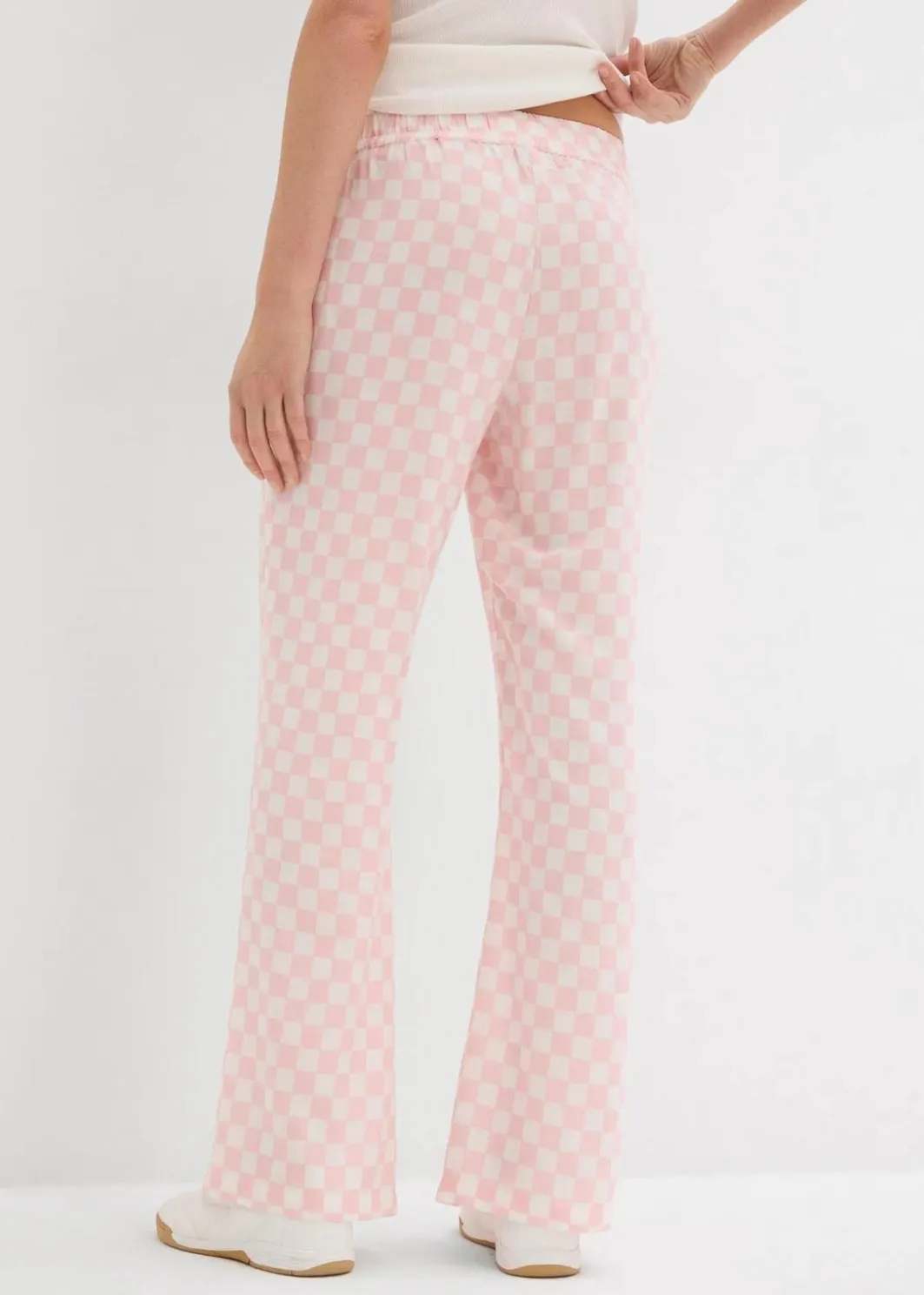 Sale Karierte Marlenehose aus fließender Viskose Damen Nachhaltigere Materialien|Hosen