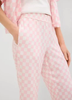 Sale Karierte Marlenehose aus fließender Viskose Damen Nachhaltigere Materialien|Hosen