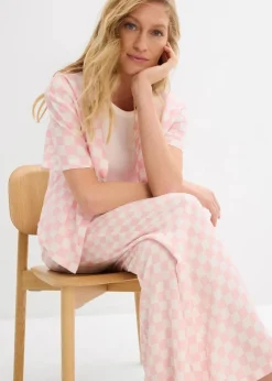 Sale Karierte Marlenehose aus fließender Viskose Damen Nachhaltigere Materialien|Hosen