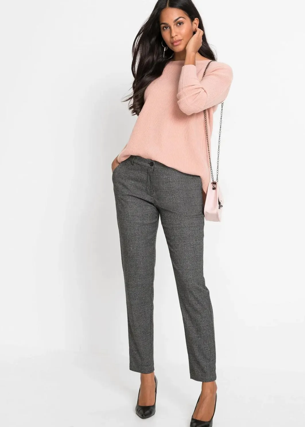 Damen bonprix Bekleidung·Kleider|Hosen|Karo-Chinohose