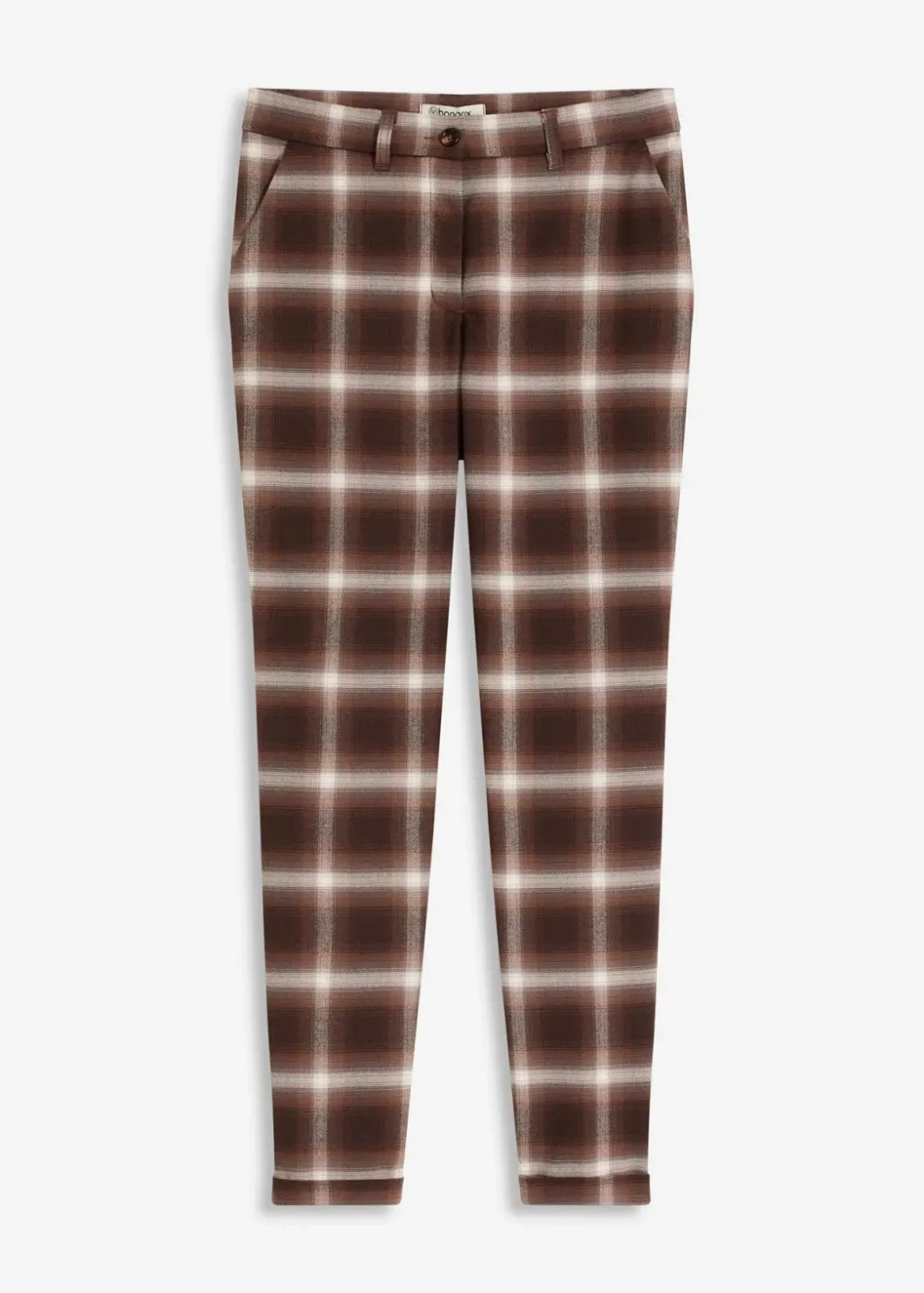 Damen bonprix Bekleidung·Kleider|Hosen|Karohose mit Umschlag