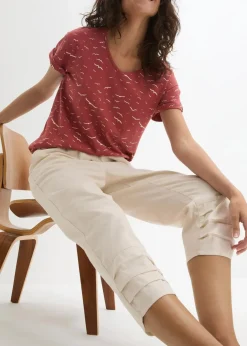 Damen bonprix Bekleidung·Kleider|Hosen|Karottenhose aus Leinen-Baumwollmischung