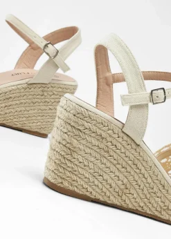 Damen bonprix Pumps|Keilpumps in Häkel-Optik