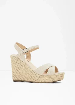 Sale Keilsandaletten in Bast-Optik Damen Sommerschuhe