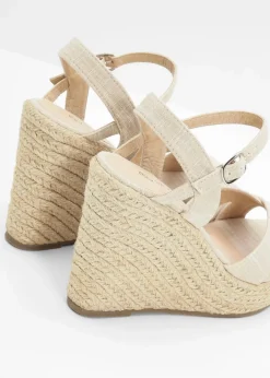 Sale Keilsandaletten in Bast-Optik Damen Sommerschuhe