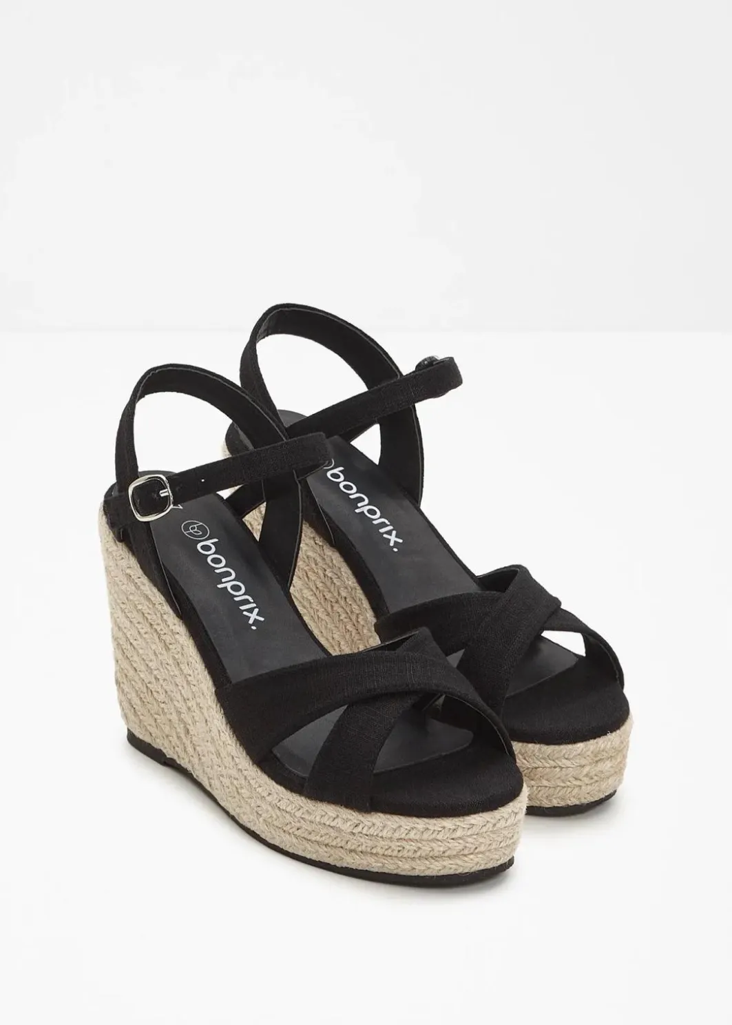 Damen bonprix Sommerschuhe|Keilsandaletten in Bast-Optik