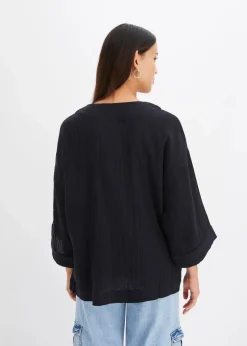 Best Kimono aus luftigem Musselin Damen Bekleidung·Jacken & Mäntel|Blusen & Tuniken