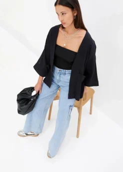 Best Kimono aus luftigem Musselin Damen Bekleidung·Jacken & Mäntel|Blusen & Tuniken