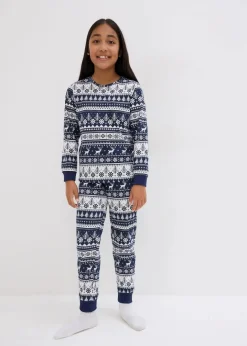Kinder bonprix Jungen·Nachtwäsche|Mädchen·Nachtwäsche|Kinder Pyjama aus reiner Bio-Baumwolle (2-tlg. Set)