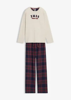 Clearance Kinder Pyjama mit Flanellhose aus weicher Baumwolle Kinder Jungen·Nachtwäsche|Mädchen·Nachtwäsche