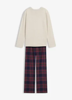 Clearance Kinder Pyjama mit Flanellhose aus weicher Baumwolle Kinder Jungen·Nachtwäsche|Mädchen·Nachtwäsche