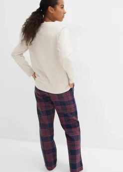Clearance Kinder Pyjama mit Flanellhose aus weicher Baumwolle Kinder Jungen·Nachtwäsche|Mädchen·Nachtwäsche