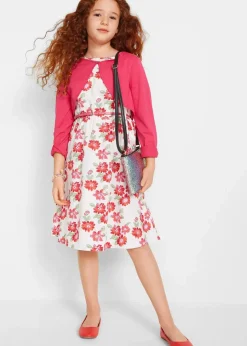 Kinder bonprix Mädchen 9-16 Jahre·Kleider & Jumpsuits|Kleid + Gürtel + Bolero (3-tlg. Set)