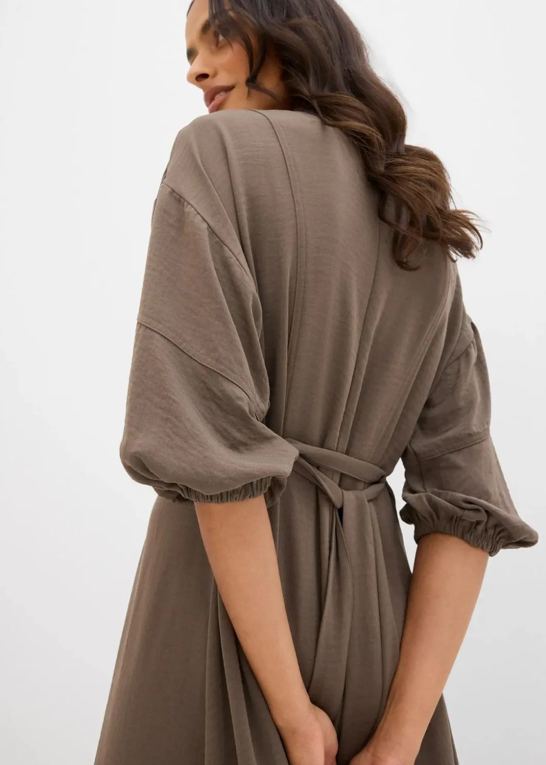 Damen bonprix Kleider|Bekleidung·Pullover & Strickjacken|Kleid aus Crinkleware