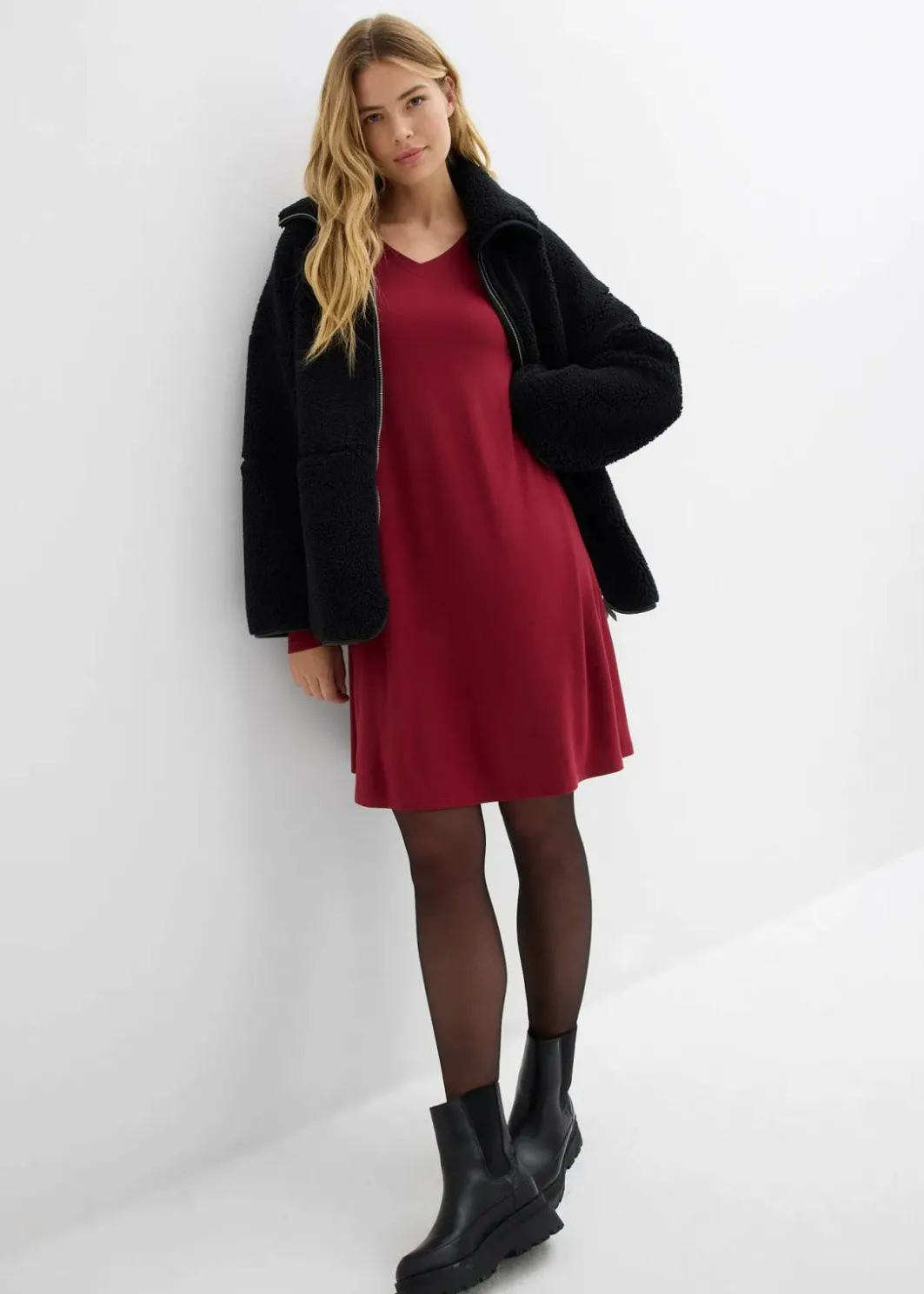 Damen bonprix Bekleidung·Pullover & Strickjacken|Kleider|Kleid aus fließendem Viskose-Mix