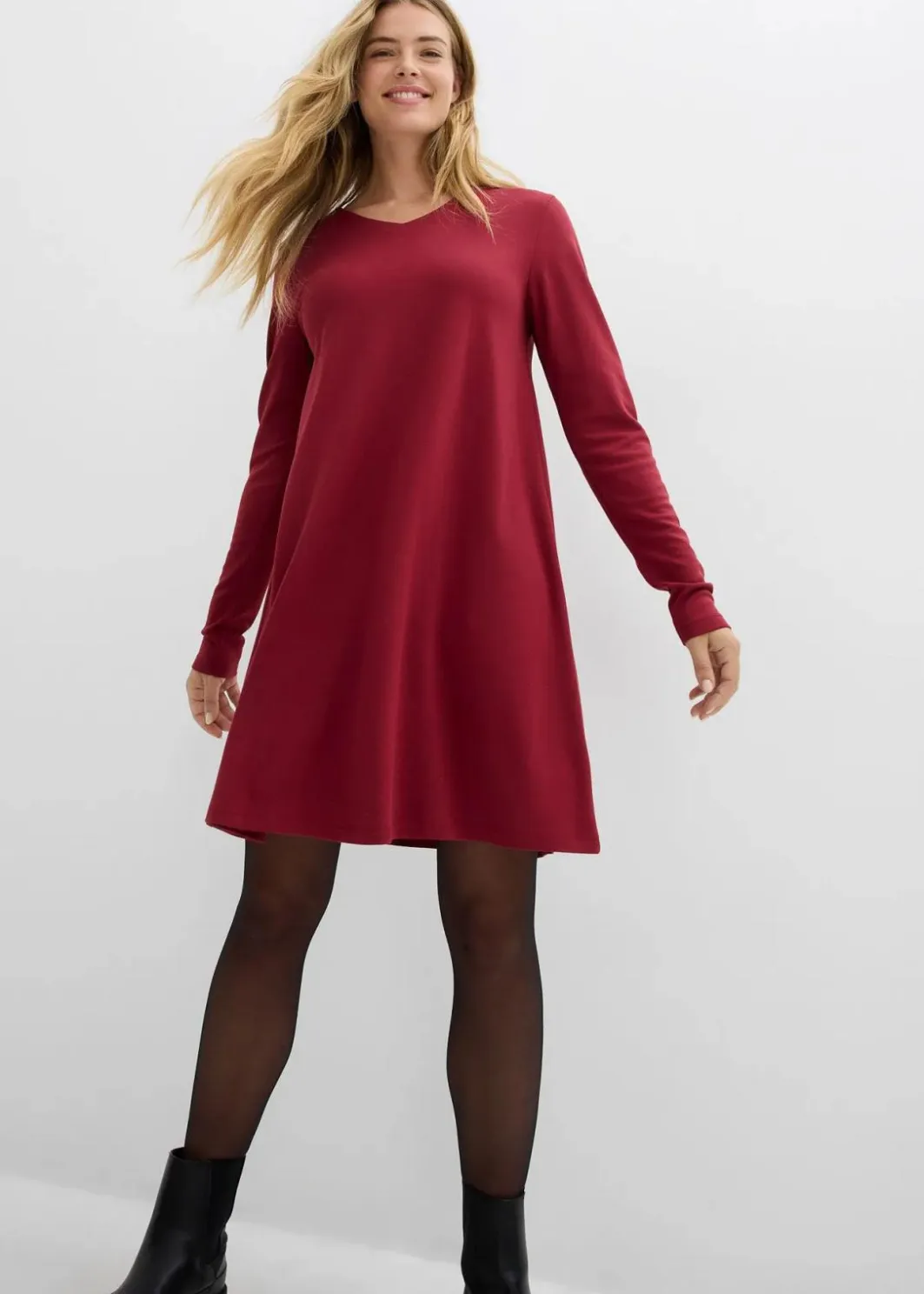 Damen bonprix Bekleidung·Pullover & Strickjacken|Kleider|Kleid aus fließendem Viskose-Mix