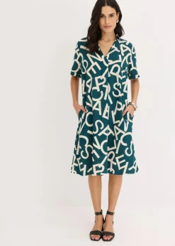Outlet Kleid aus fließender Viskose Damen Kleider