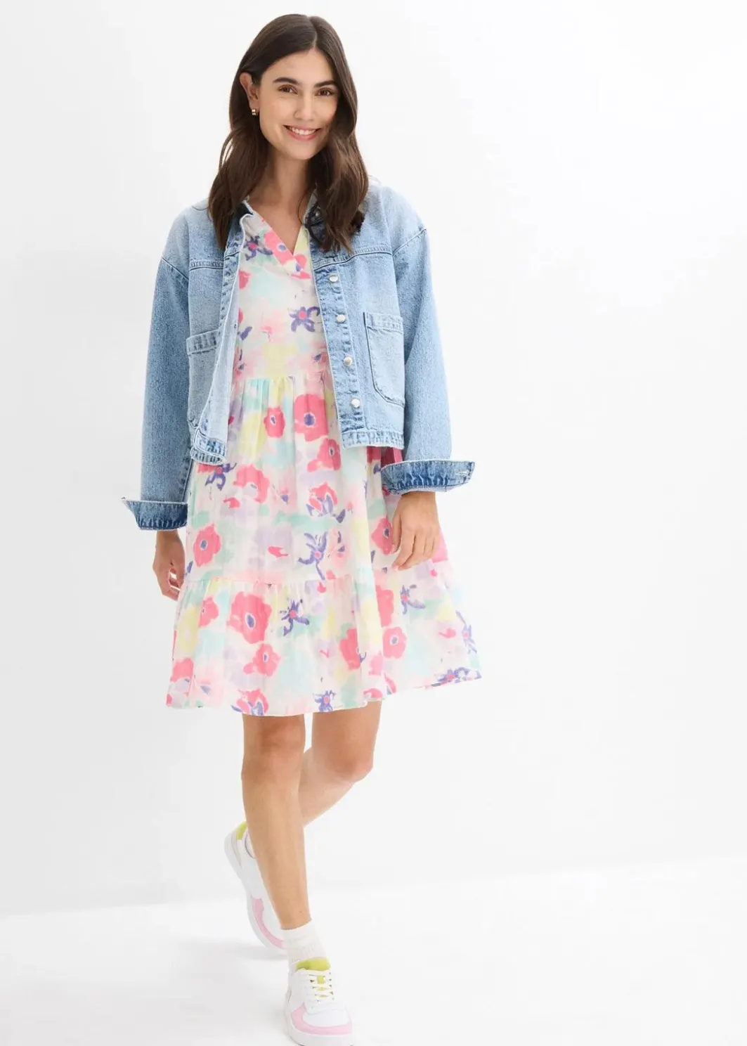 Damen bonprix Bekleidung·Pullover & Strickjacken|Kleid aus Musselin