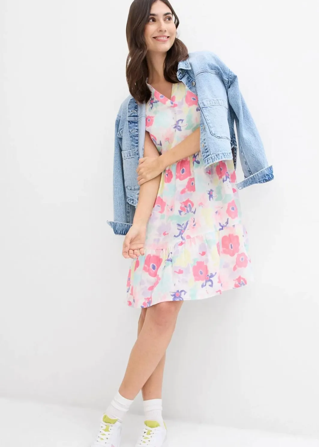 Damen bonprix Bekleidung·Pullover & Strickjacken|Kleid aus Musselin
