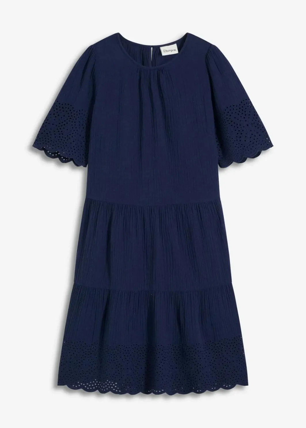 Sale Kleid aus Musselin mit Lochstickerei Damen Kleider|Bekleidung·Pullover & Strickjacken