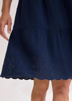 Sale Kleid aus Musselin mit Lochstickerei Damen Kleider|Bekleidung·Pullover & Strickjacken