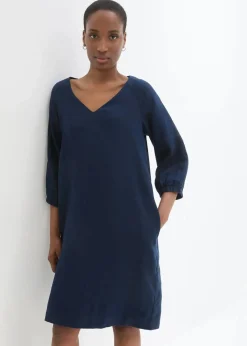 Damen bonprix Bekleidung·Pullover & Strickjacken|Premium|Kleid aus reinem Leinen, 3/4 Arm
