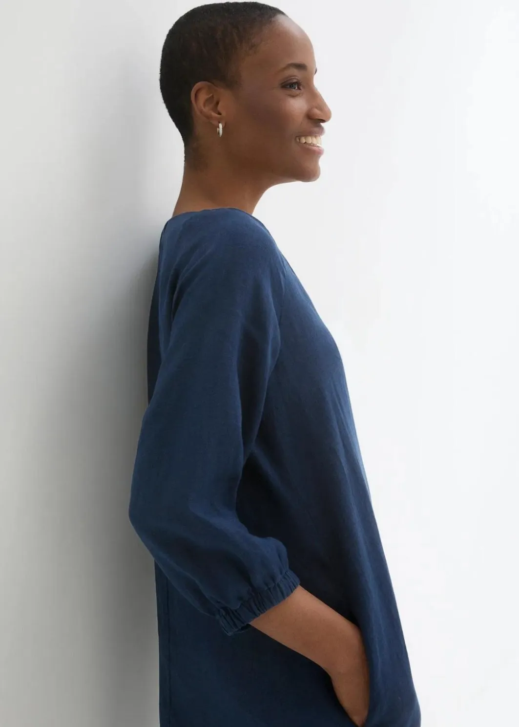 Damen bonprix Bekleidung·Pullover & Strickjacken|Premium|Kleid aus reinem Leinen, 3/4 Arm