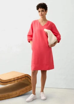 Sale Kleid aus reinem Leinen, 3/4 Arm Damen Nachhaltigere Materialien|Kleider