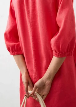Sale Kleid aus reinem Leinen, 3/4 Arm Damen Nachhaltigere Materialien|Kleider