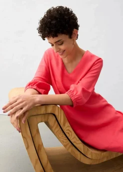 Sale Kleid aus reinem Leinen, 3/4 Arm Damen Nachhaltigere Materialien|Kleider