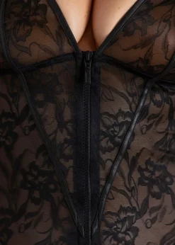 Damen bonprix Wäsche·Erotikwäsche|Erotikwäsche|Kleid aus Spitze mit Reißverschluss