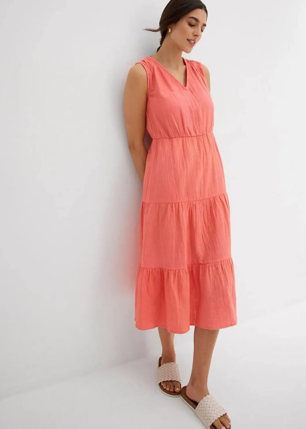 Clearance Kleid aus weichem Musselin Damen Kleider|Bekleidung·Pullover & Strickjacken