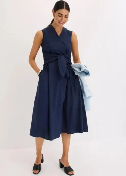 Online Kleid mit Bindedetail Damen Bekleidung·Pullover & Strickjacken|Kleider