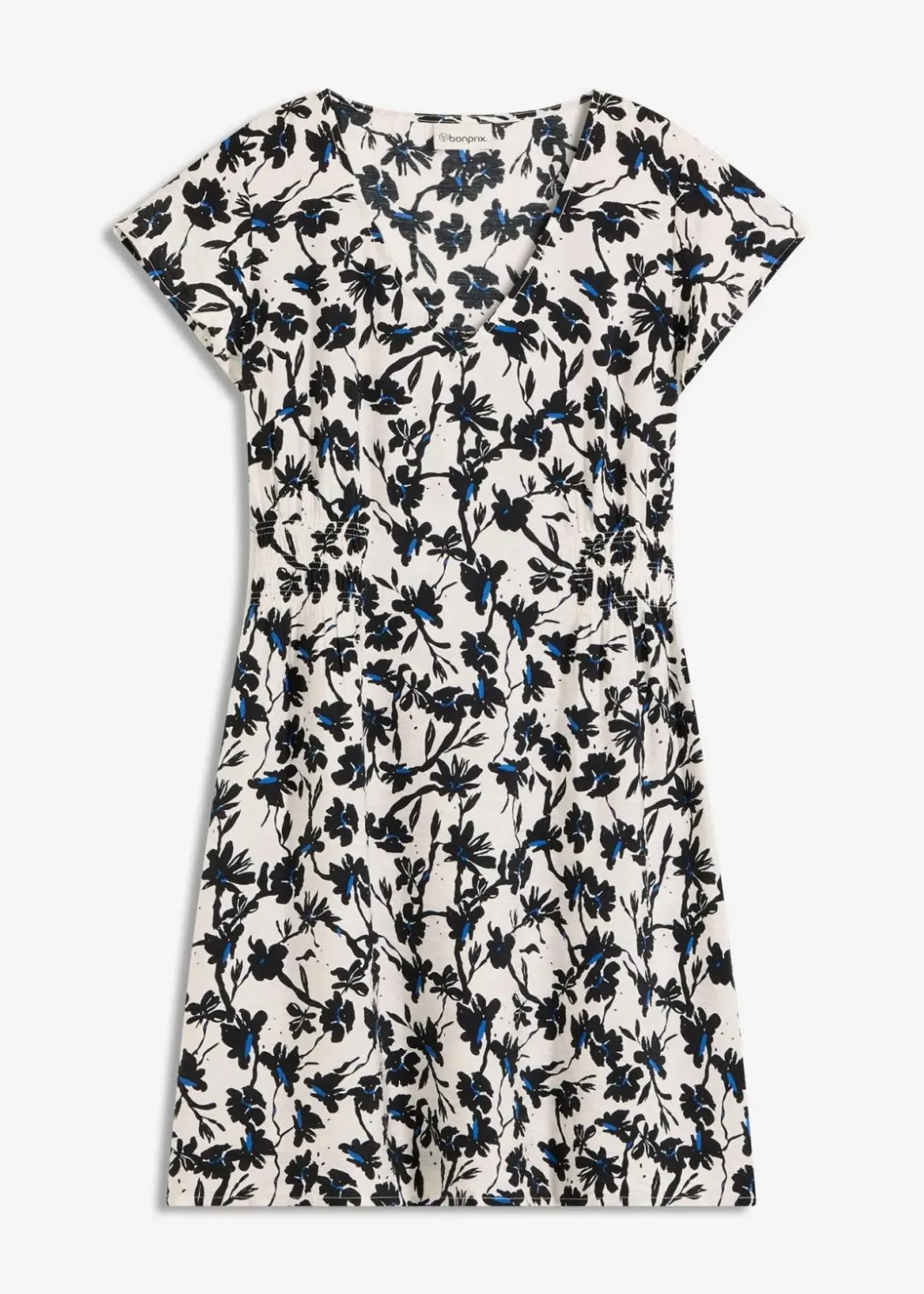 Damen bonprix Kleider|Kleid mit Flügelärmeln aus strukturiertem Material