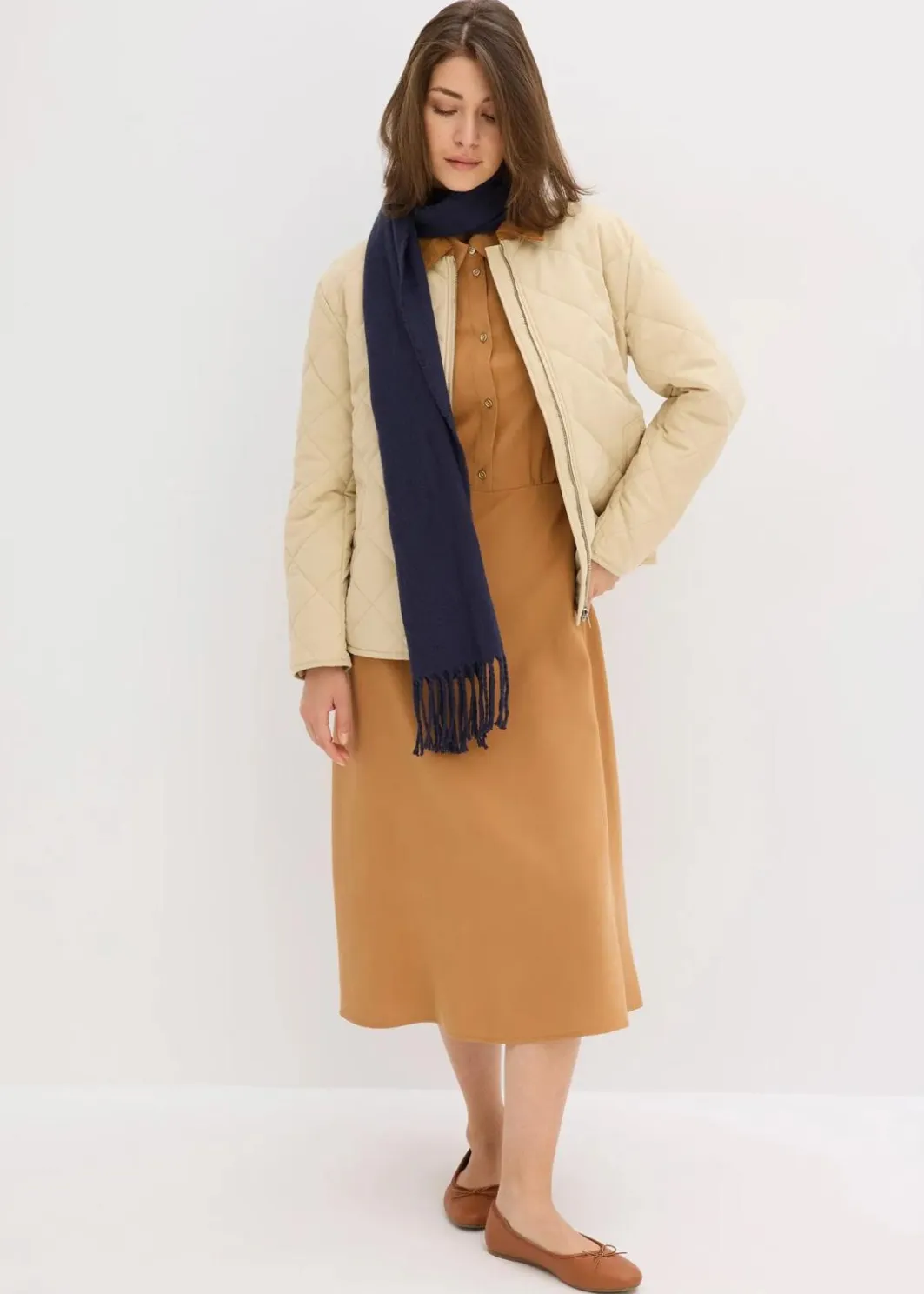 Damen bonprix Bekleidung·Pullover & Strickjacken|Kleider|Kleid mit Hemdkragen