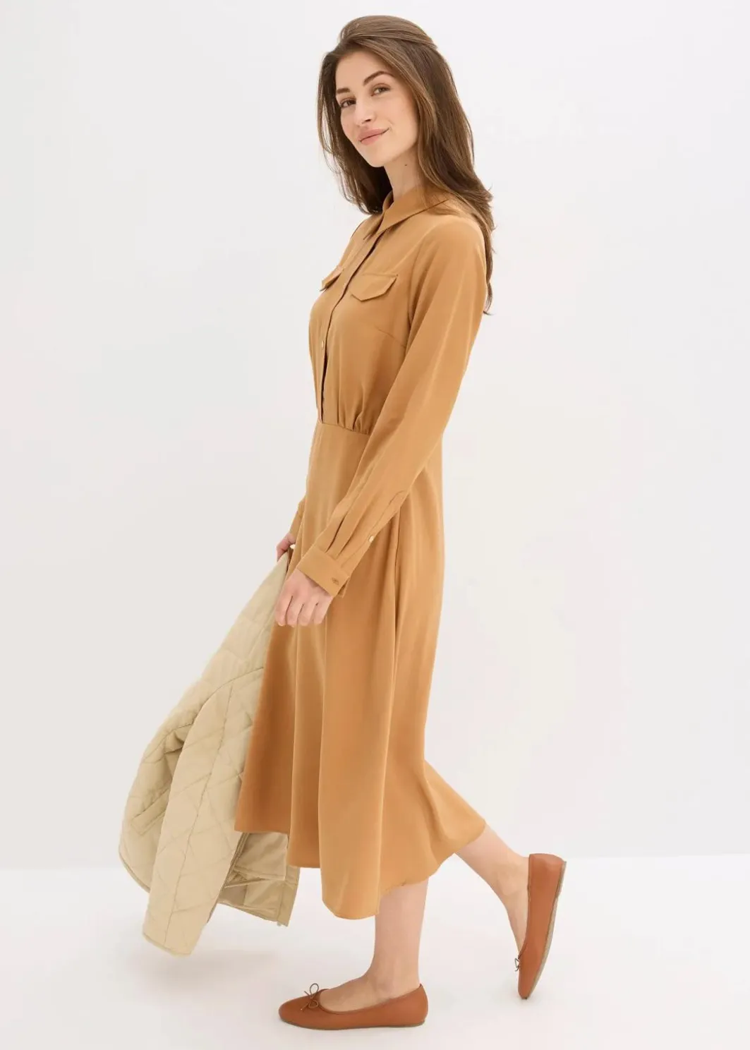 Damen bonprix Bekleidung·Pullover & Strickjacken|Kleider|Kleid mit Hemdkragen