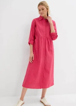 Best Kleid mit Hemdkragen aus reiner Baumwolle Damen Kleider|Bekleidung·Pullover & Strickjacken