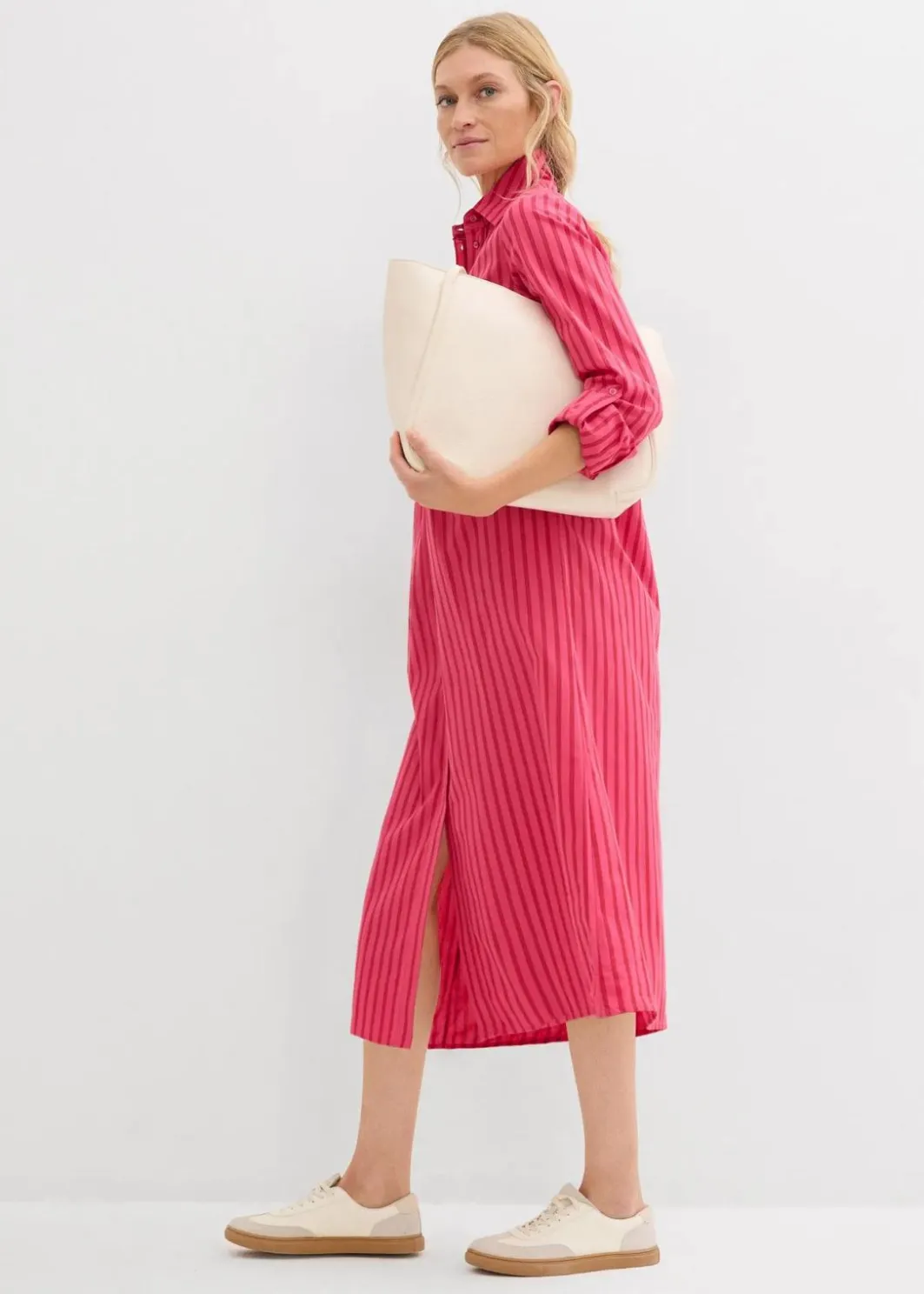 Best Kleid mit Hemdkragen aus reiner Baumwolle Damen Kleider|Bekleidung·Pullover & Strickjacken