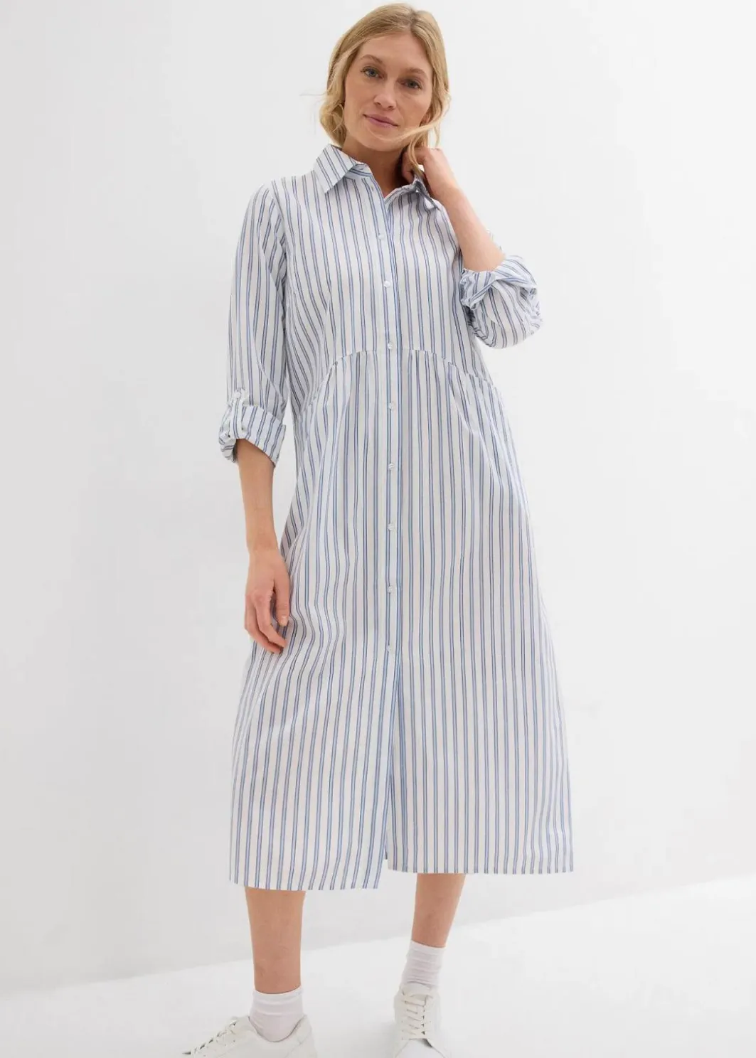 Discount Kleid mit Hemdkragen aus reiner Baumwolle Damen Bekleidung·Pullover & Strickjacken|Kleider